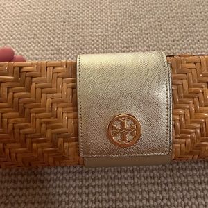 Tory Burch rattan clutch